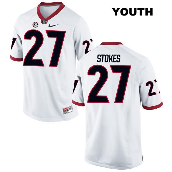 Georgia Bulldogs Youth Eric Stokes #27 NCAA Authentic White Nike Stitched College Football Jersey QDW3356GC